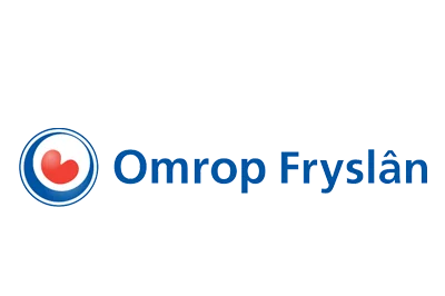 Omrop Fryslân media-logo van AI spreker Hendrik van Zwol